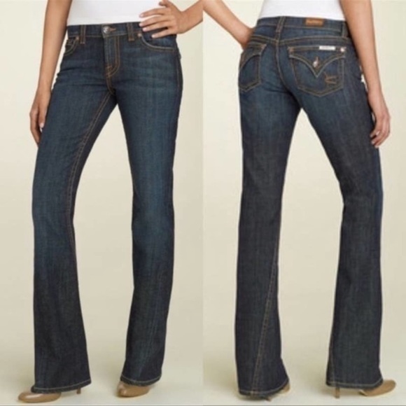 David Kahn Denim - DAVID KAHN Jeans Women's 32 x 32 Nikki Twist Seam Flare Dark Wash Flap Pockets